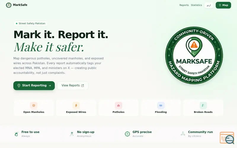 Screenshot of MarkSafe