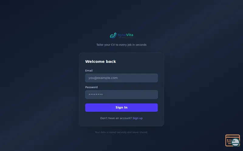 Screenshot of SYNCVITA