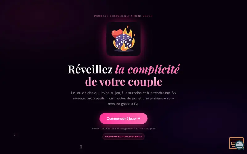 Screenshot of Dés Sensuels
