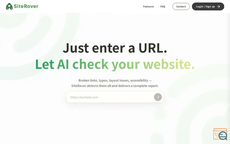 Screenshot of SiteRover