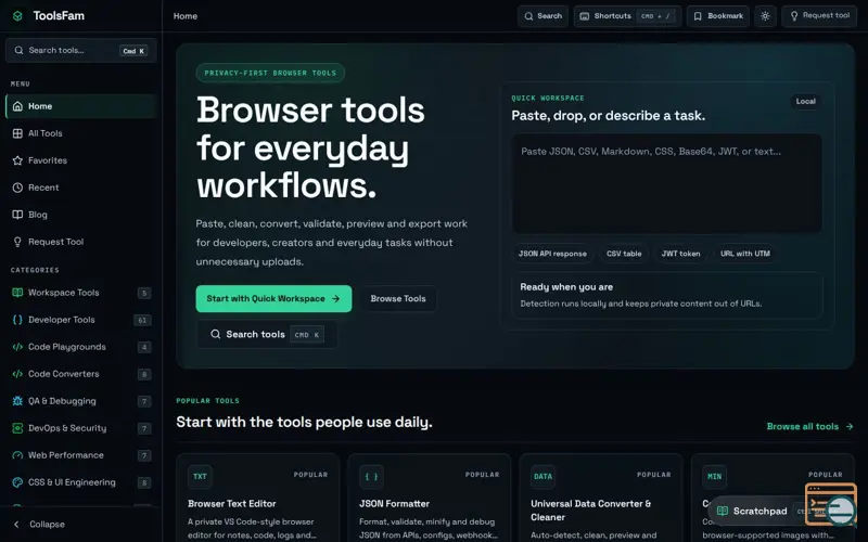 Screenshot of ToolsFam