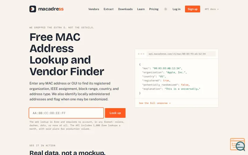 Screenshot of macadress