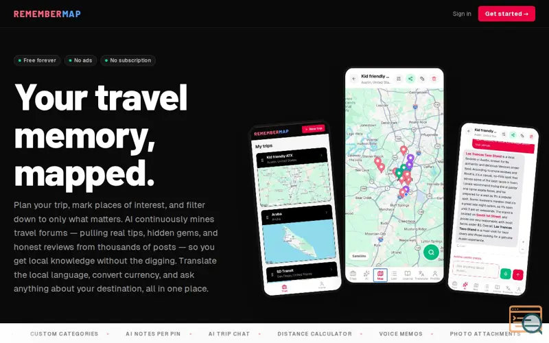 Screenshot of RememberMap