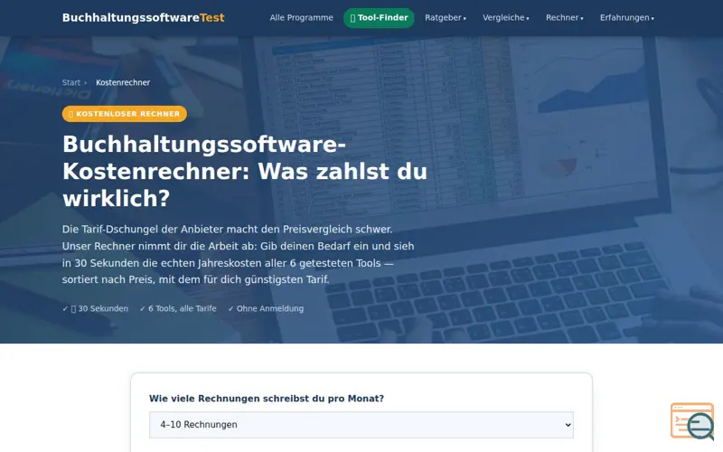 Screenshot of Buchhaltungssoftware Kostenrechner