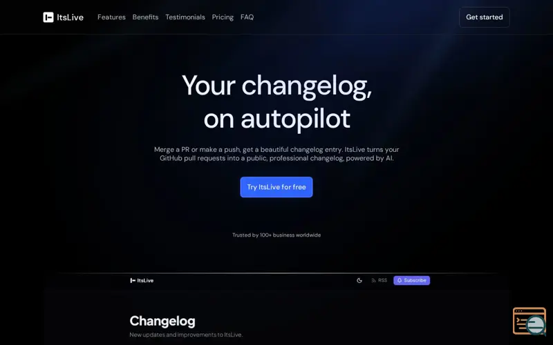 Screenshot of ItsLive: AI Changelog from GitHub PRs