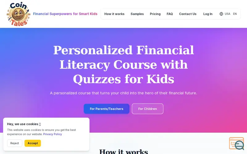 Screenshot of Financial Literacy Course for Kids
