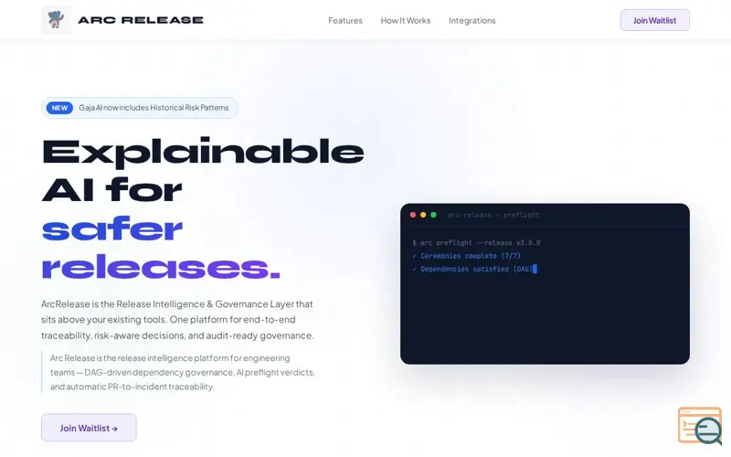 Screenshot of ArcRelease