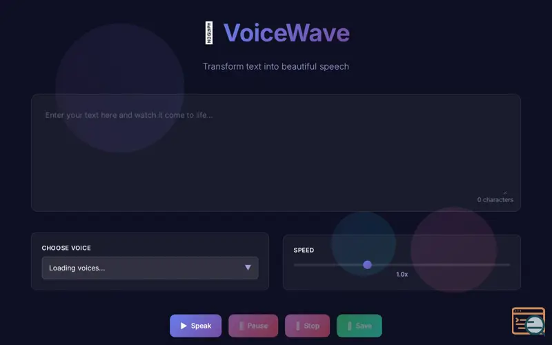 Screenshot of VoiceWave