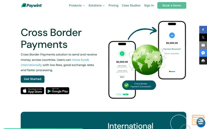 Screenshot of Paywint Cross Border Payments