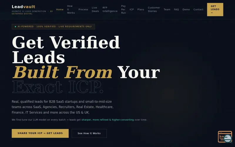 Screenshot of LeadVault