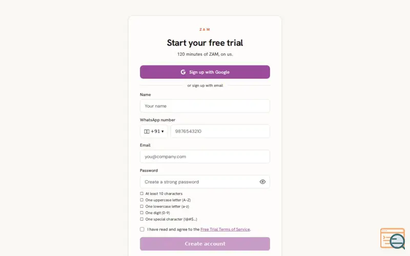 Screenshot of Crezam