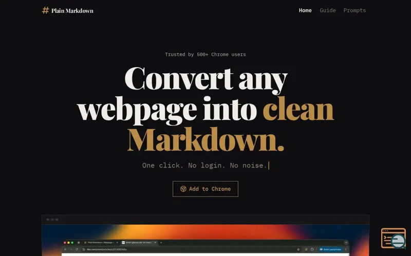 Screenshot of Plain Markdown