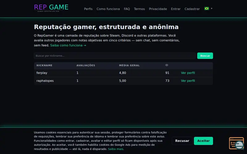 Screenshot of RepGamer