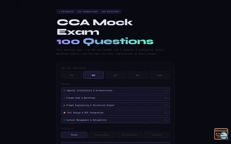 Screenshot of CCA Foundations Mock Exam