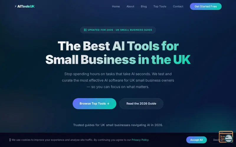 Screenshot of AI Tools UK