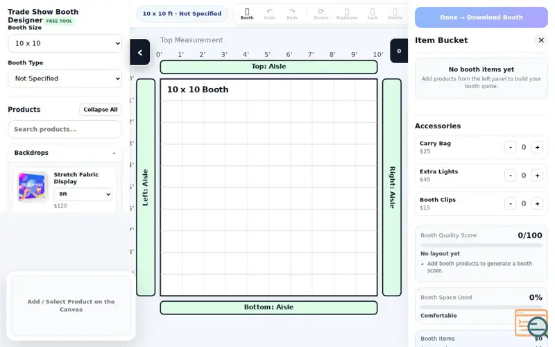 Screenshot of Trade Show Booth Designer Studio