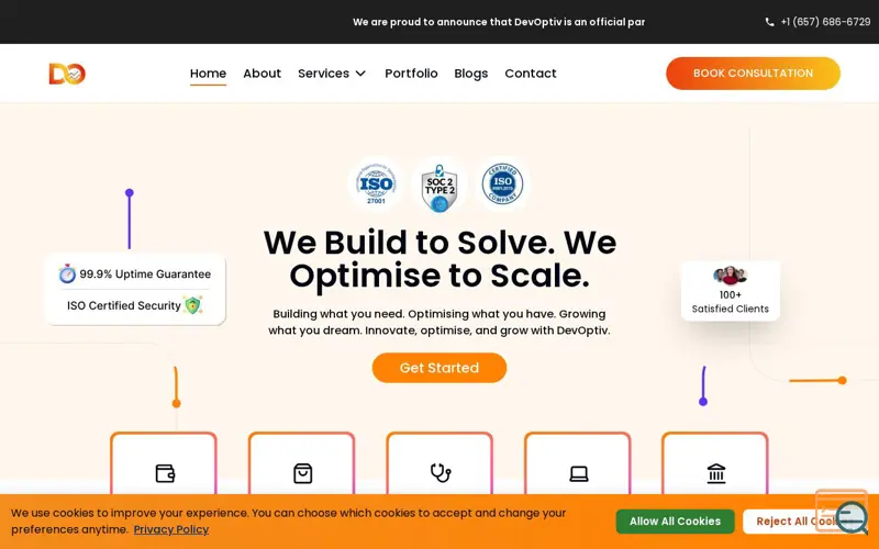 Screenshot of DevOptiv