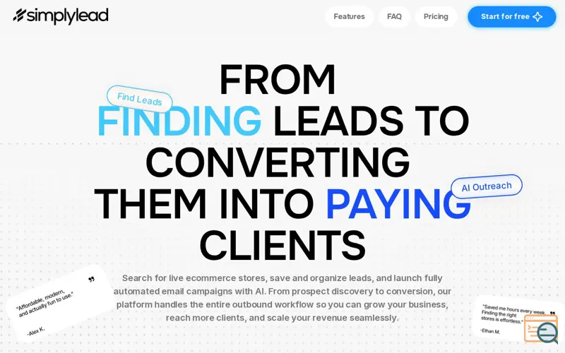 Screenshot of SimplyLead