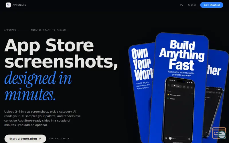 Screenshot of AppSnaps