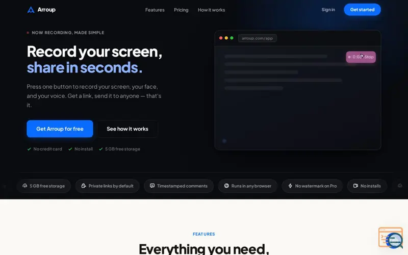 Screenshot of Arroup