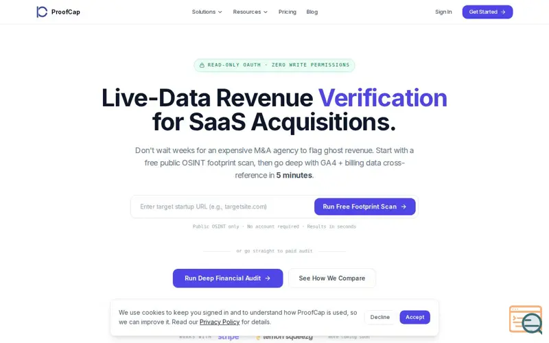 Screenshot of ProofCap