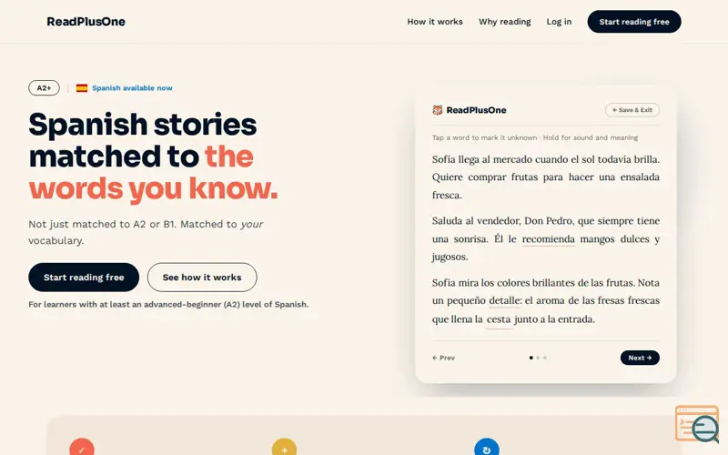 Screenshot of ReadPlusOne