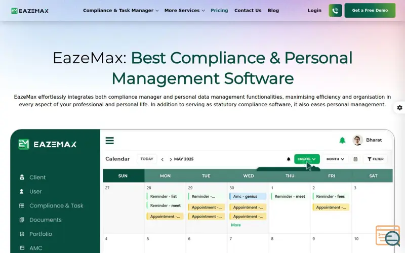 Screenshot of EazeMax
