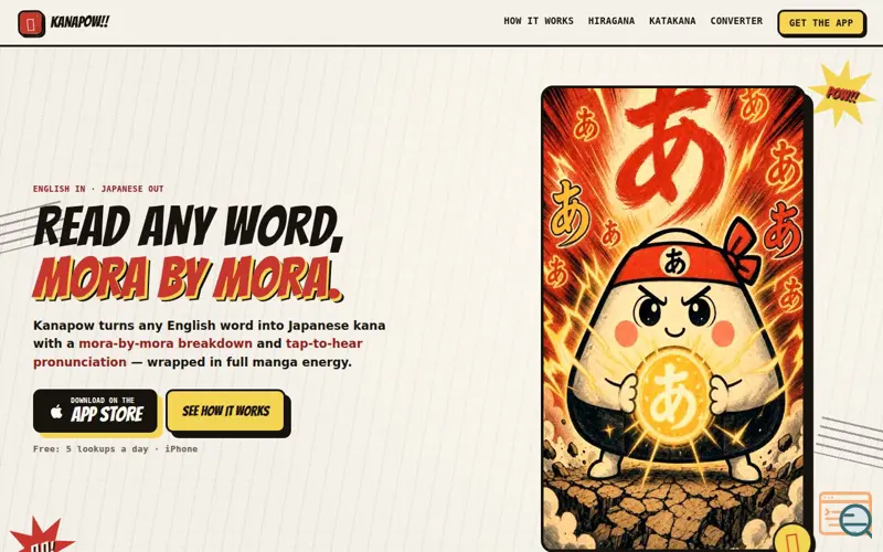 Screenshot of Kanapow — Learn to Read Kana