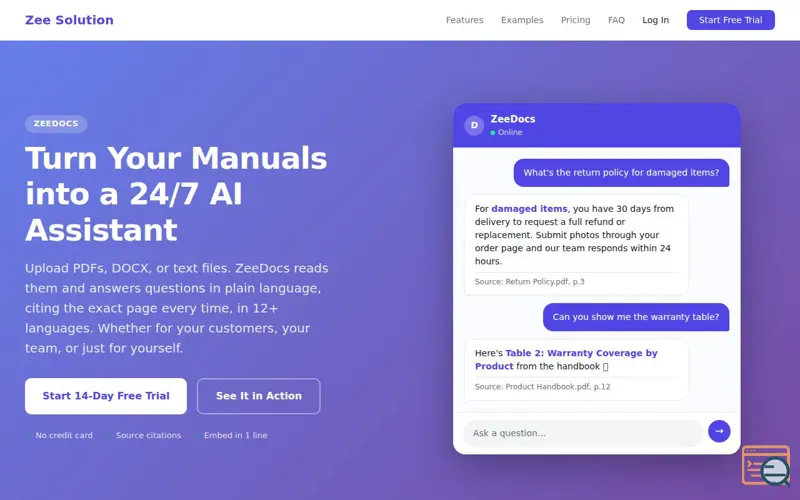 Screenshot of ZeeDocs
