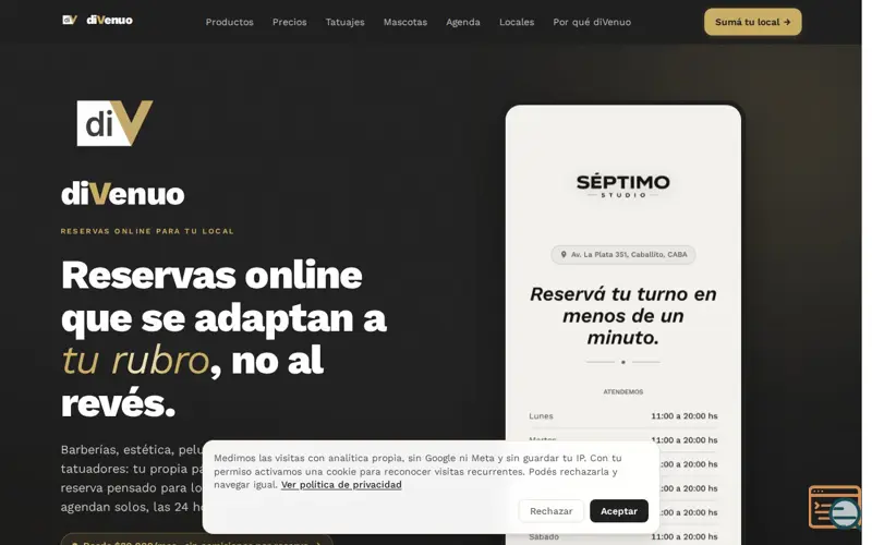 Screenshot of diVenuo