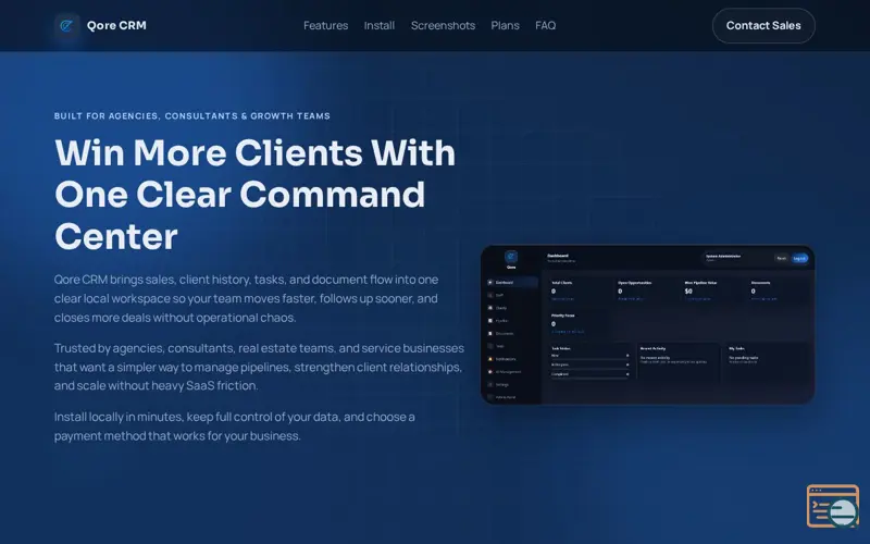 Screenshot of Qore CRM