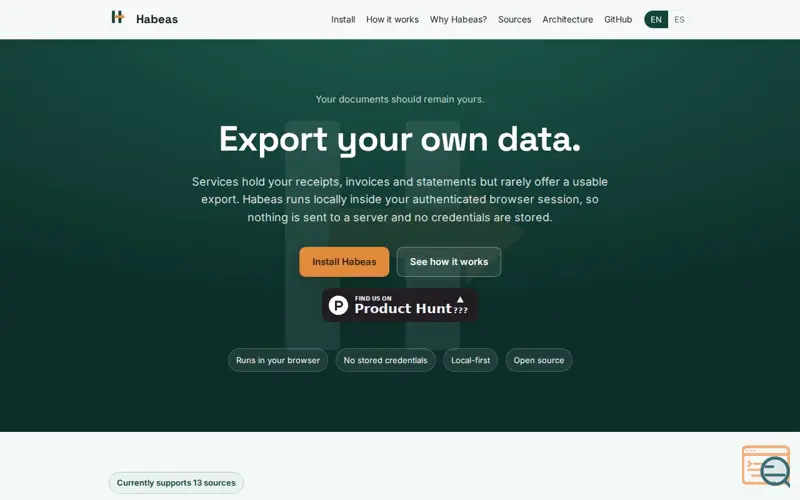 Screenshot of Habeas