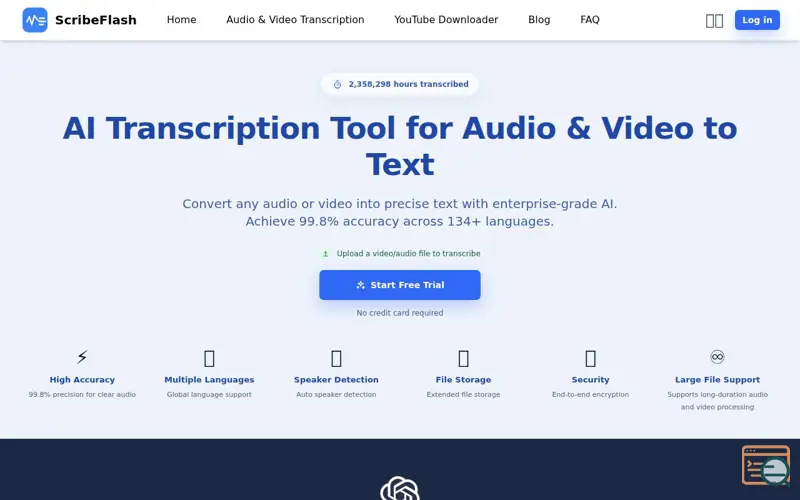 Screenshot of ScribeFlash