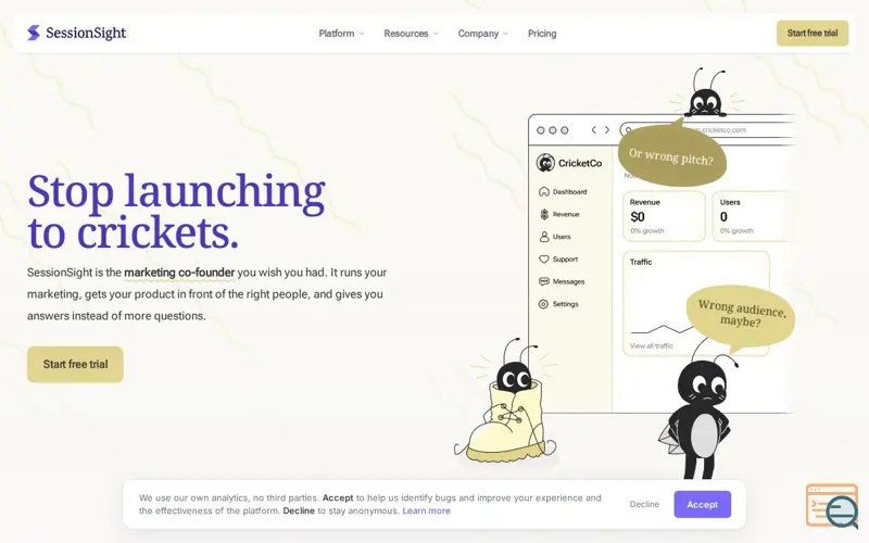 Screenshot of SessionSight