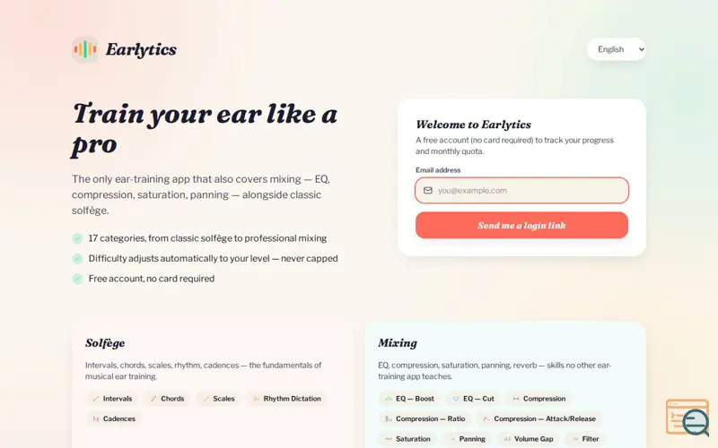 Screenshot of Earlytics