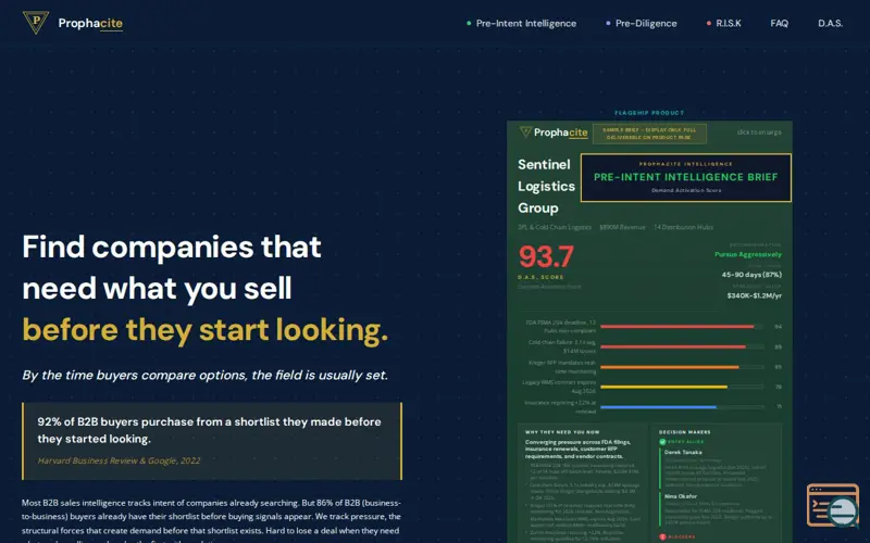 Screenshot of Prophacite