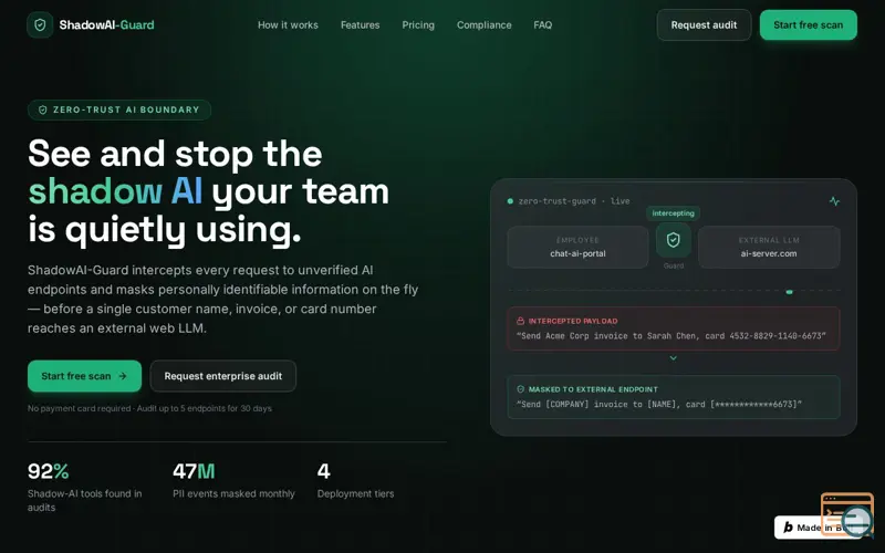 Screenshot of ShadowAI-Guard
