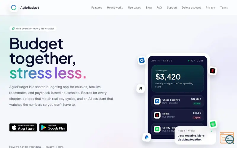 Screenshot of AgileBudget