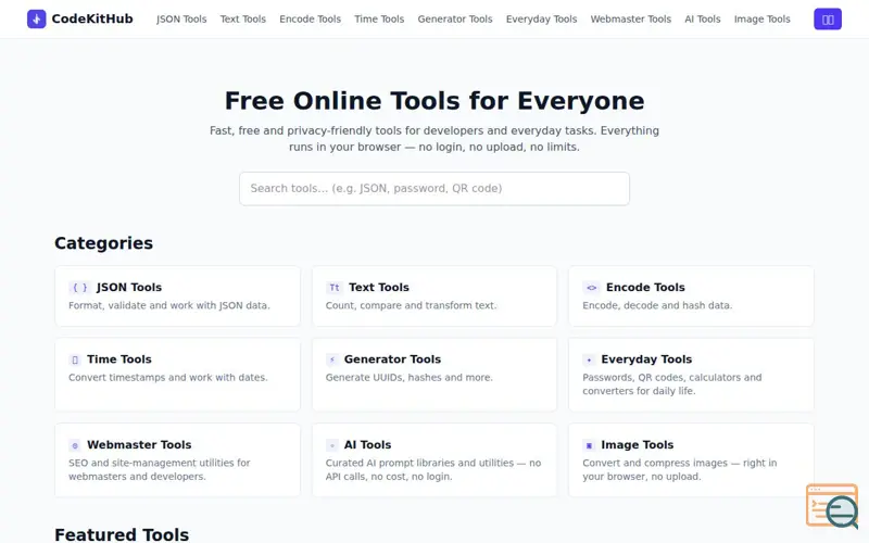 Screenshot of CodeKitHub