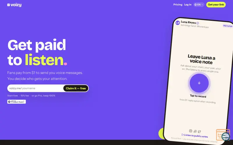 Screenshot of Voizy