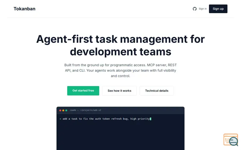 Screenshot of Tokanban