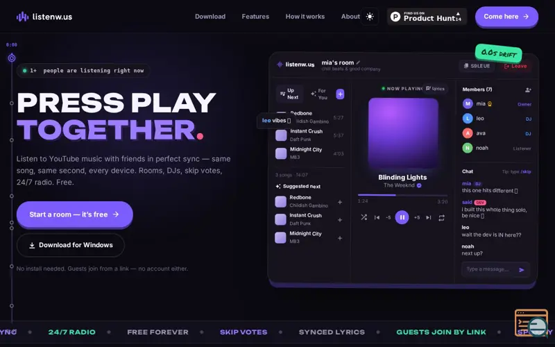 Screenshot of Listen with us