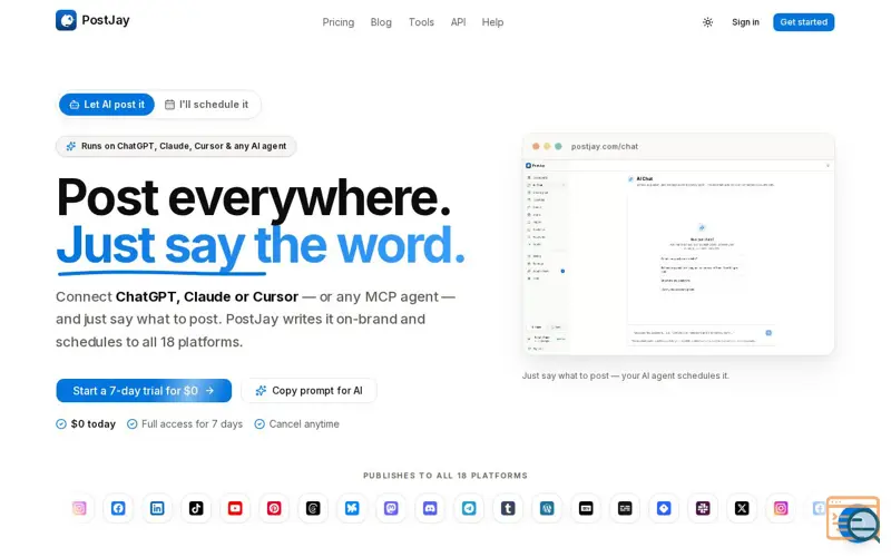 Screenshot of PostJay
