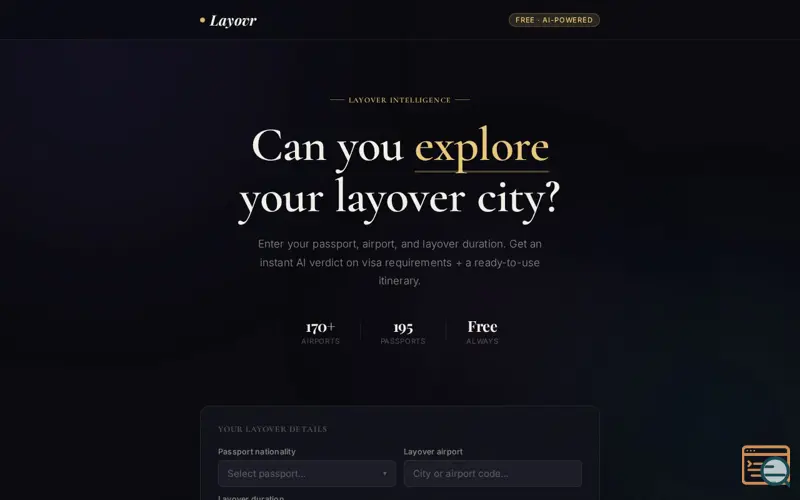 Screenshot of Layovr