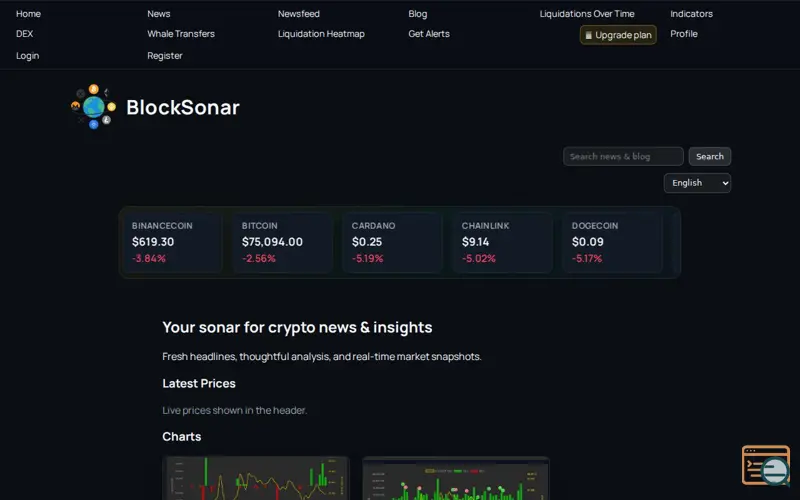Screenshot of BlockSonar, a launch using Openprovider