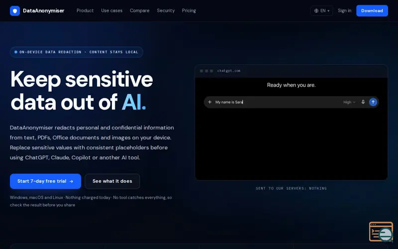 Screenshot of Dataanonymiser