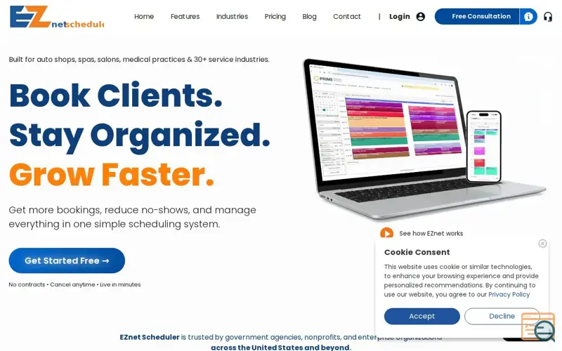 Screenshot of EZnet Scheduler, a launch using Gartner Digital Markets