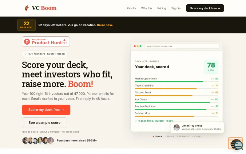 Screenshot of VC Boom