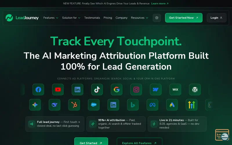 Screenshot of LeadJourney