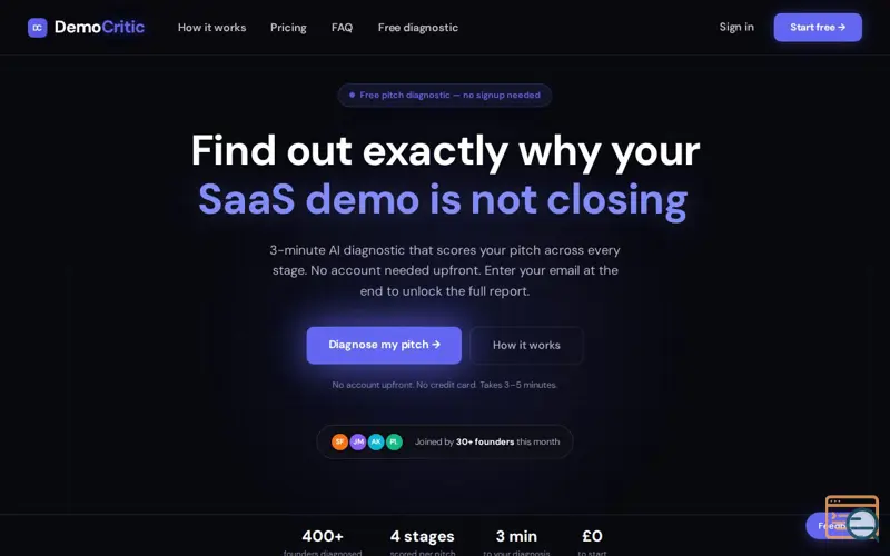 Screenshot of DemoCritic
